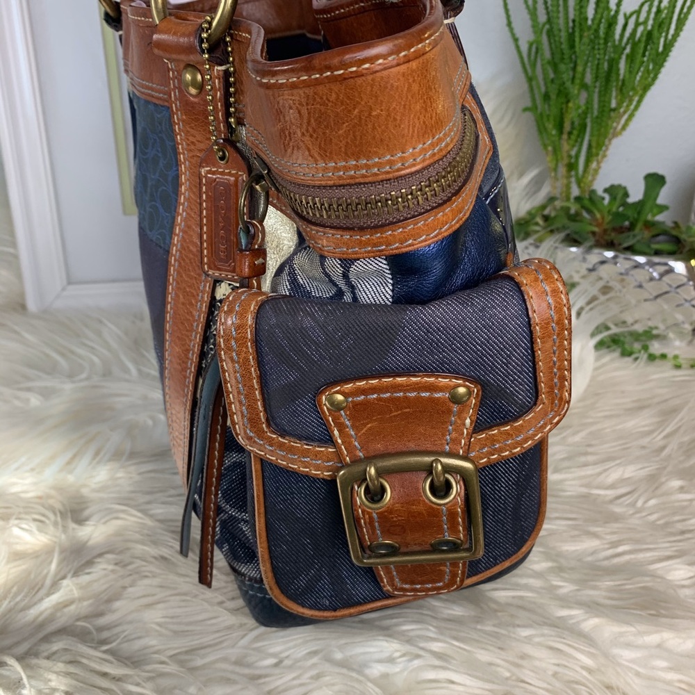 SOLD! Vtg COACH Leather Rare Patchwork handbag - Picture 4 of 8